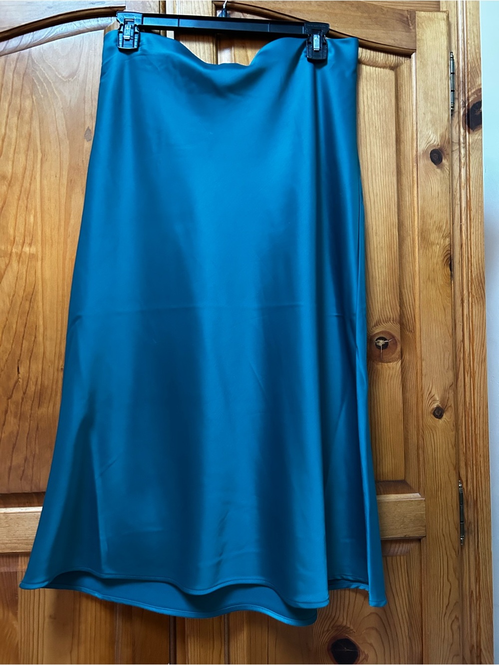 Rachel Zoe Teal Satin A-Line Skirt